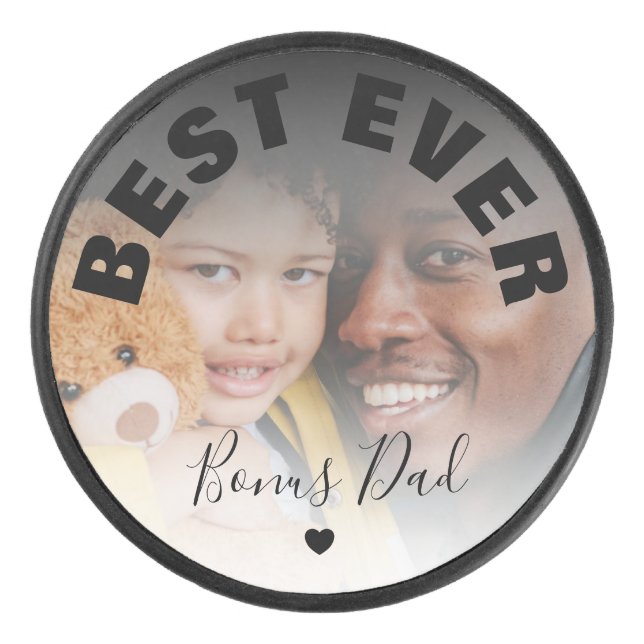Best Ever Bonus Vater Foto Hockey Puck (Vorderseite)