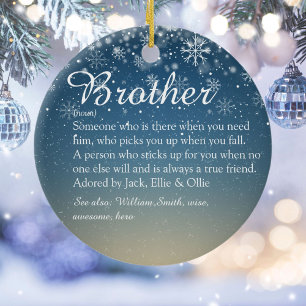 Best Ever Brother Definition Foto Weihnachten Keramik Ornament