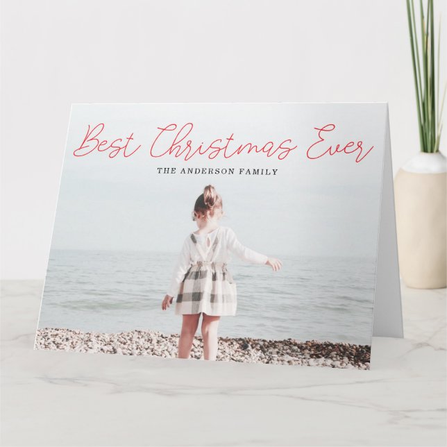 Best Ever Christmas Foto Grußkarte Karte (Vorderseite)