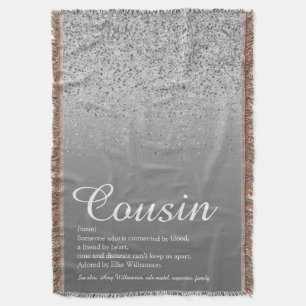 Best Ever Cousin Definition Silver Glitzer Decke
