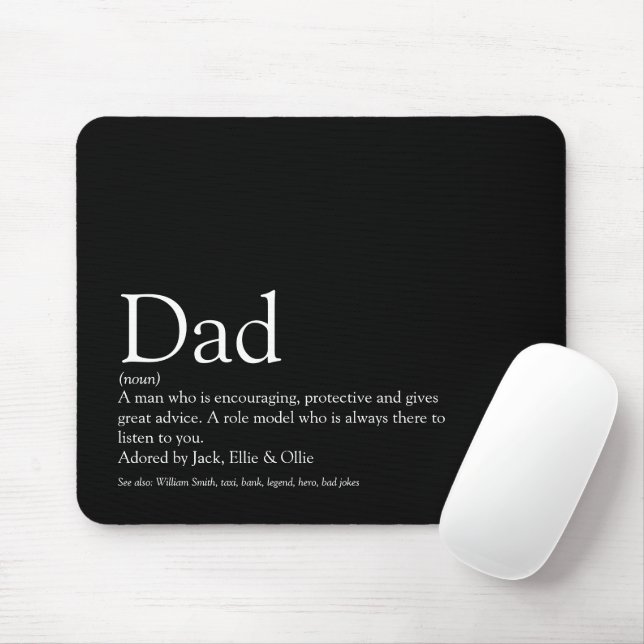Best Ever Dad Daddy Father Definition Black Mousepad (Mit Mouse)