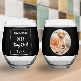 Best Ever Hund Vater Custom Pet Foto und Name Weinglas Ohne Stiel