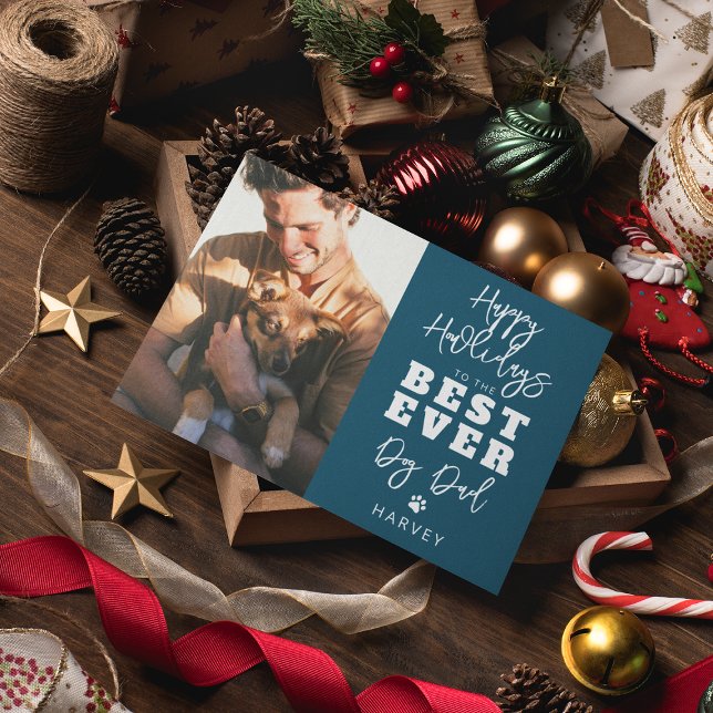 Best Ever Hund Vater | FOTO Feiertagskarte (Von Creator hochgeladen)