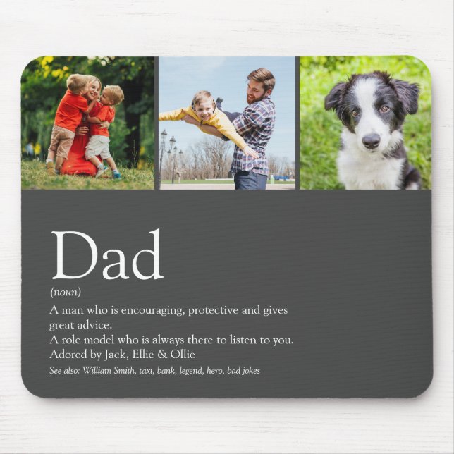 Best Ever Vater Pater Definition Foto grau Mousepad (Vorne)