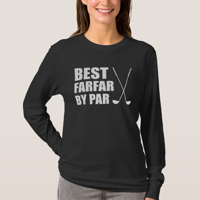 Best Farfar By Par Swedish Grandpa Golfer Pun T-Shirt (Vorderseite)