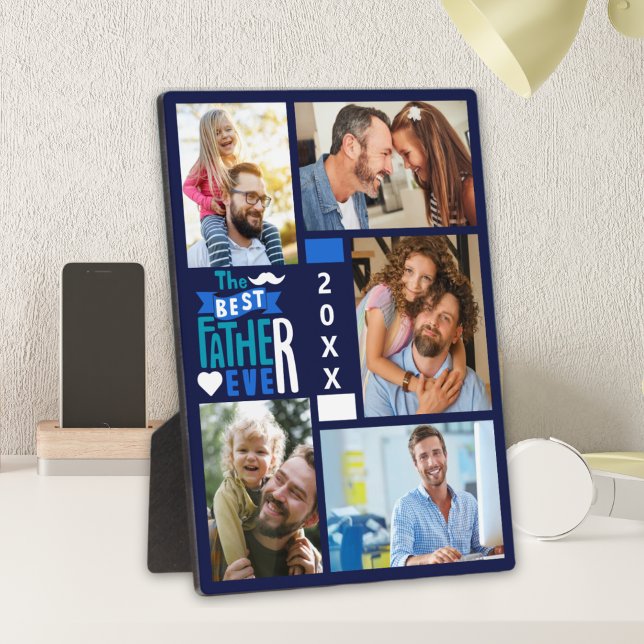 Best Father ever | Collage 5photos children's Fotoplatte (Von Creator hochgeladen)