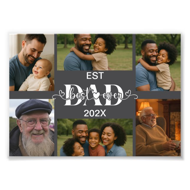 Best Father Ever – Personalized Photo Collage  (Devant)