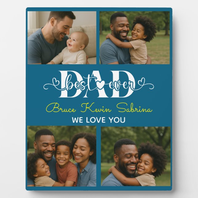 Best Father Ever Personalized Photo Collage Fotoplatte (Vorderseite)