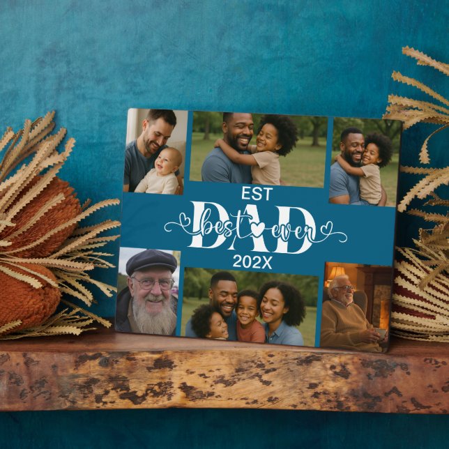 Best Father Ever – Personalized Photo Collage  Fotoplatte (Seite)