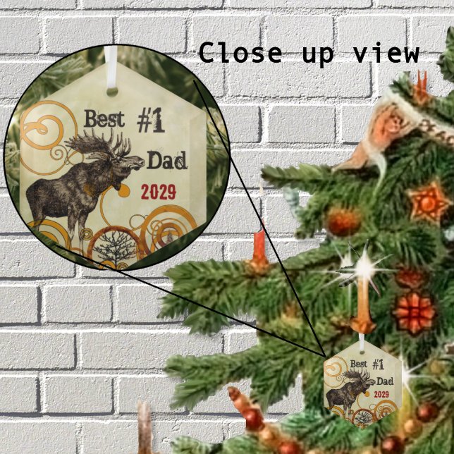 Best Father Moose Award Ornaments Ornament Aus Glas (Von Creator hochgeladen)