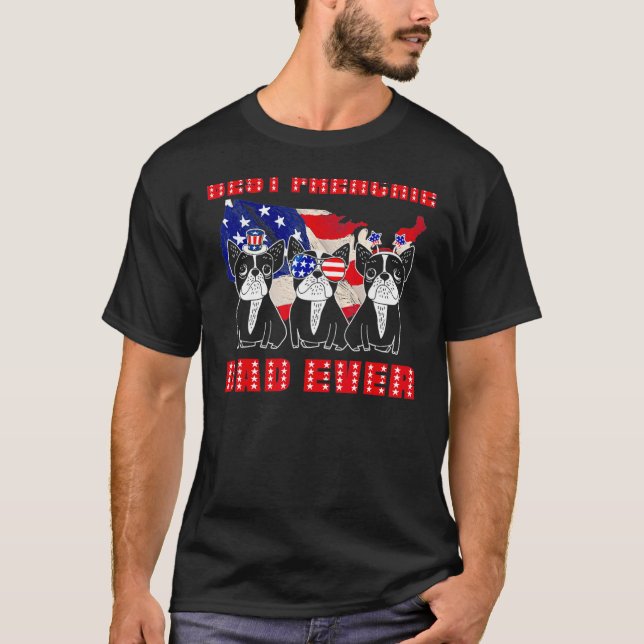 Best Frenchie Dad Design Men Father French Bulldog T-Shirt (Vorderseite)