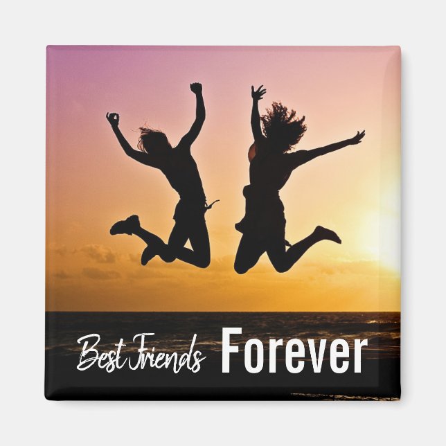 Best Frends Forever Girly Niedliches Foto Magnet (Vorne)