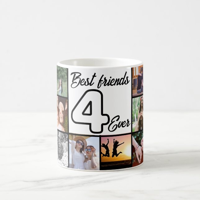 Best Friend 4-mal benutzerdefinierte Foto Collage  Kaffeetasse (Mittel)