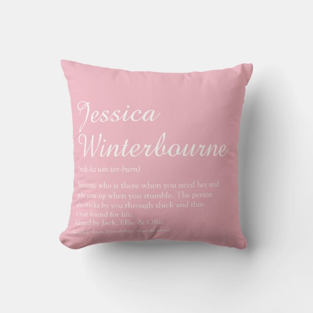 Best Friend BESTE FREUNDIN Definition Elegante Gir Kissen (Vorderseite)