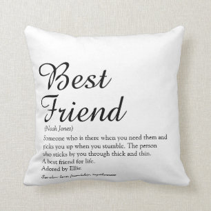 Best Friend BESTE FREUNDIN Definition Schwarz und  Kissen
