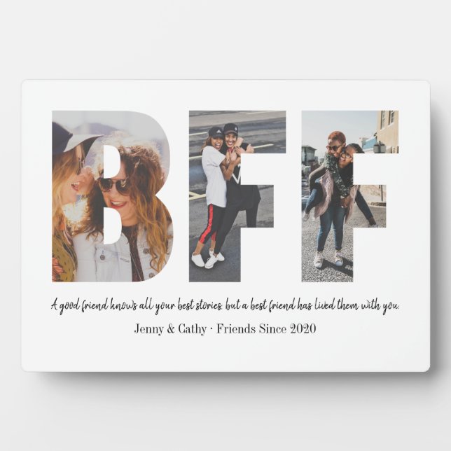 Best Friend BESTE FREUNDIN Foto Collage Besties Ei Fotoplatte (Vorderseite)