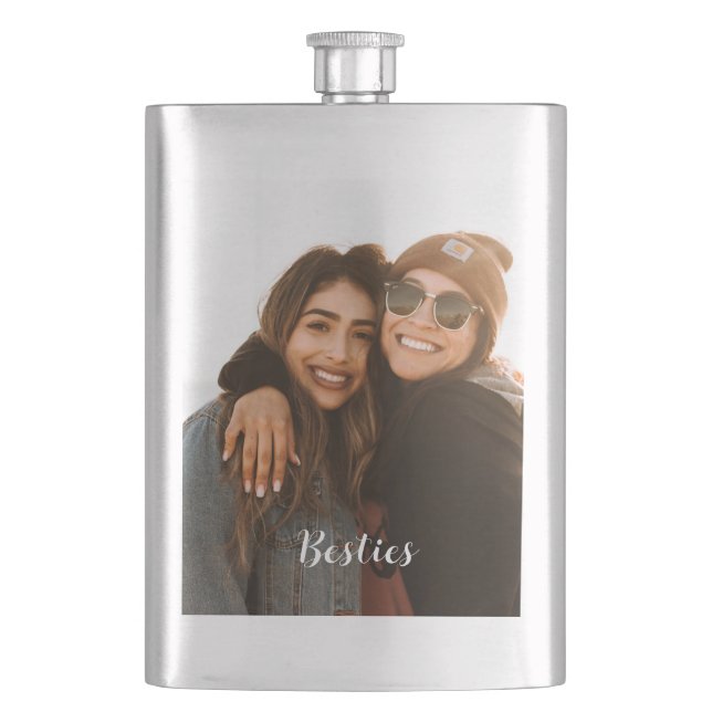 Best Friend Besties Custom Foto Flachmann (Vorderseite)