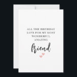 Best Friend Birthday Card Feiertagskarte<br><div class="desc">Feiern Sie Ihren Geburtstag mit unserer Geburtstagskarte Ihres besten Freundes. Diese skurril gestaltete Karte ist voll von personalisierten Gefühlen,  die die fröhlichen Momente und die einzigartige Bindung,  die Sie teilen,  einfangen. Schicken Sie noch heute lebendige Wünsche zu Ihrem Geschenk!</div>
