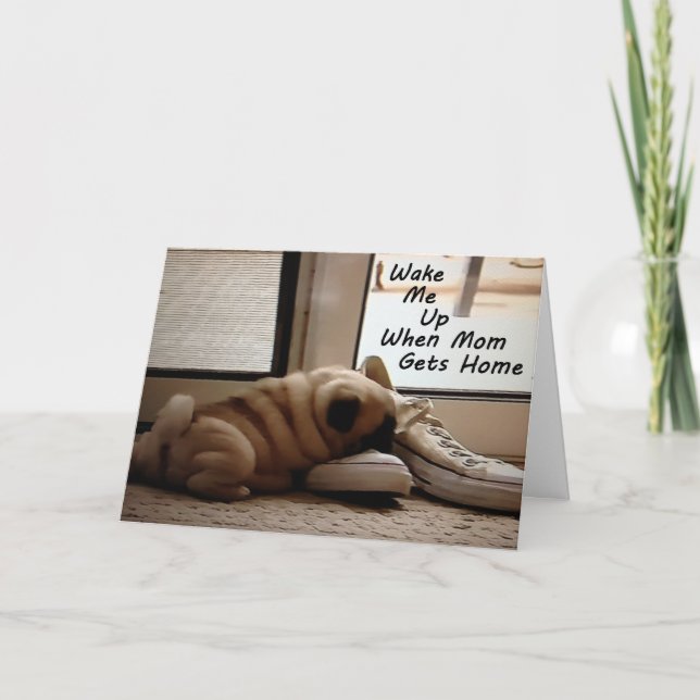 BEST FRIEND BIRTHDAY WISHUS VOM MOPS PUP KARTE (Vorderseite)