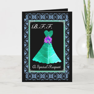 BEST FRIEND Bridesmaid AQUAMARIN GREEN Gown Einladung