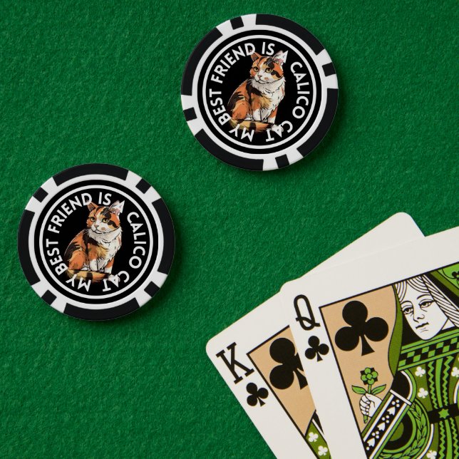 Best Friend Calico Cat Pokerchips (Pokertisch (doppelt))