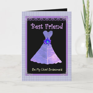 BEST FRIEND - Chief Bridesmaid Lila Gown Einladung