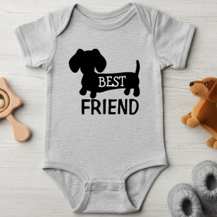 Best Friend Dackel 1 Stück Baby Outfit Unisex Strampler