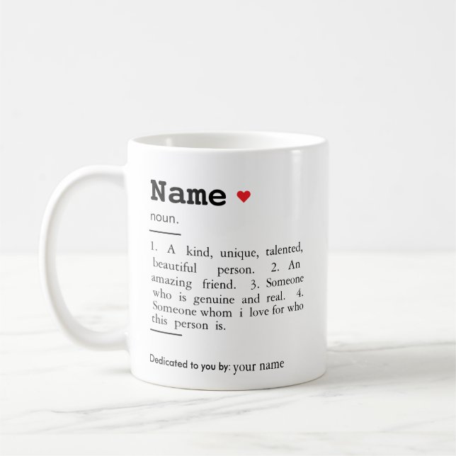 Best friend-Definition, personalisierter Freund Na Kaffeetasse (Links)