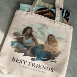 Best Friend Duties & Smudge Foto Tragetasche<br><div class="desc">Moderne personalisierte bester Freunde tote Tasche mit einem maßgeschneiderten Foto von Ihnen und Ihren Geschenken,  den Text 'BEST FRIENDS' und Ihre Namen. Auf der Rückseite finden Sie eine Liste der besten Freundesaufgaben,  die behalten oder angepasst werden können. Jede BESTE FREUNDIN würde Liebe haben,  dieses wunderbare sentimentale Freundschaftsgeschenk zu erhalten.</div>