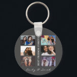 Best Friend Forever Custom 6 Foto Collage & Name Schlüsselanhänger<br><div class="desc">Dieses Design hat eine einfache Collage Vorlage,  in der Sie Ihre 6 Lieblings-Bilder hochladen können. Dies ist das ideale Geschenk,  um Ihre Liebe für Ihren besten Freund zu zeigen. Sie können das Geschenk mit Ihren Namen personalisieren!</div>