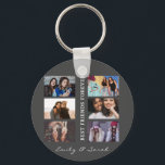 Best Friend Forever Custom 6 Foto Collage & Name Schlüsselanhänger<br><div class="desc">Dieses Design hat eine einfache Collage Vorlage,  in der Sie Ihre 6 Lieblings-Bilder hochladen können. Dies ist das ideale Geschenk,  um Ihre Liebe für Ihren besten Freund zu zeigen. Sie können das Geschenk mit Ihren Namen personalisieren!</div>