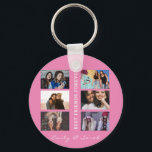 Best Friend Forever Custom 6 Photo collage & Name  Schlüsselanhänger<br><div class="desc">This Design has an easy collage template where you can upload your 6 favorite bestie pictures.
This will be the perfect gift to show your love for your best friend.
You can personalize the gift with your names!</div>