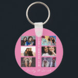Best Friend Forever Custom 6 Photo collage & Name  Schlüsselanhänger<br><div class="desc">This Design has an easy collage template where you can upload your 6 favorite bestie pictures.
This will be the perfect gift to show your love for your best friend.
You can personalize the gift with your names!</div>