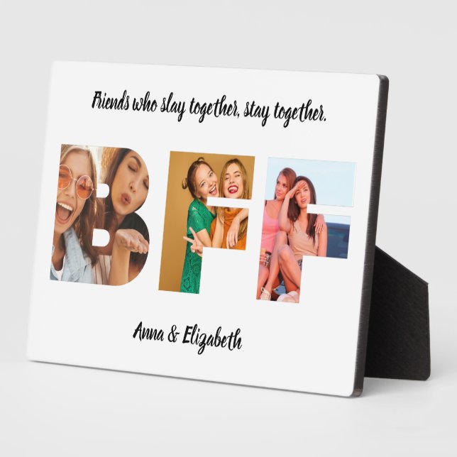 Best Friend Foto Collage Personalisierte Quote BES Fotoplatte (Seite)
