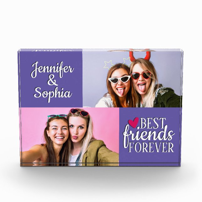 Best Friend für immer zwei Bilder Vorlage modern Fotoblock (Vorderseite)