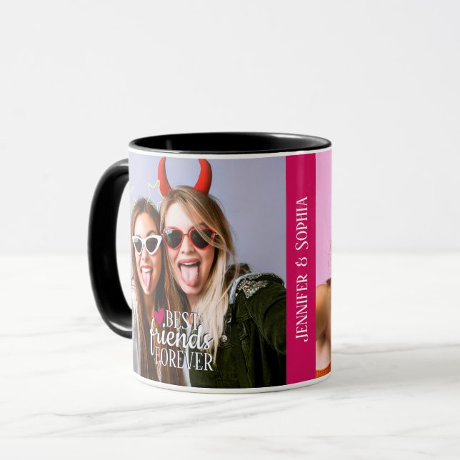 Best Friend für immer zwei Bilder Vorlage trendy Tasse (Vorderseite Links)
