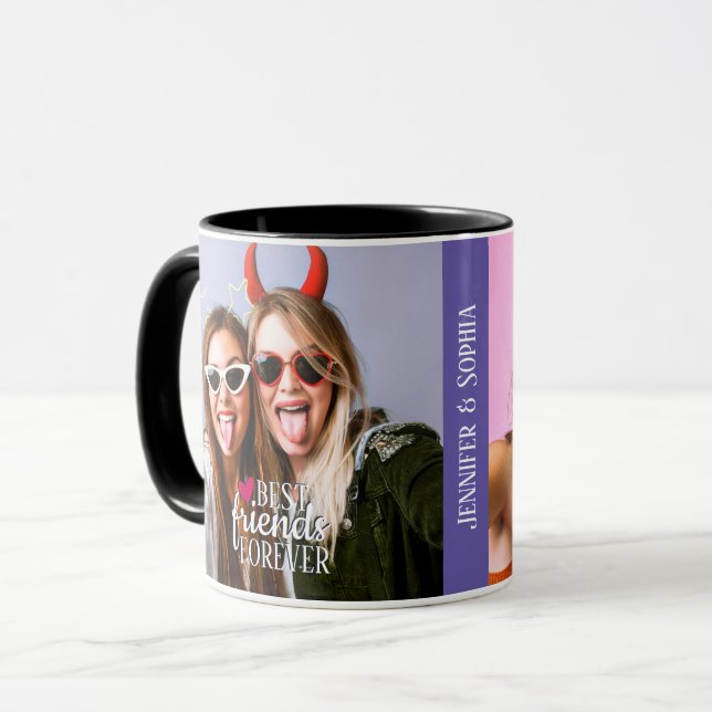 Best Friend für immer zwei Bilder Vorlage trendy Tasse (Vorderseite Links)
