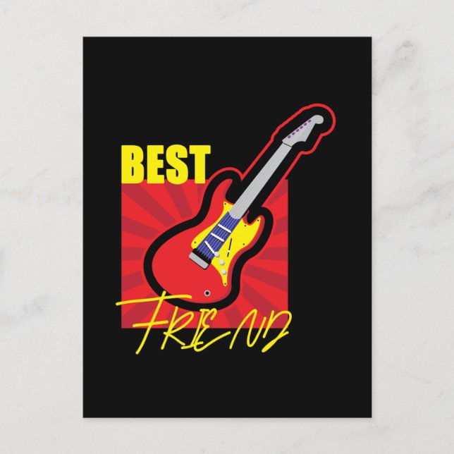 Best Friend Guitar Postkarte (Vorderseite)