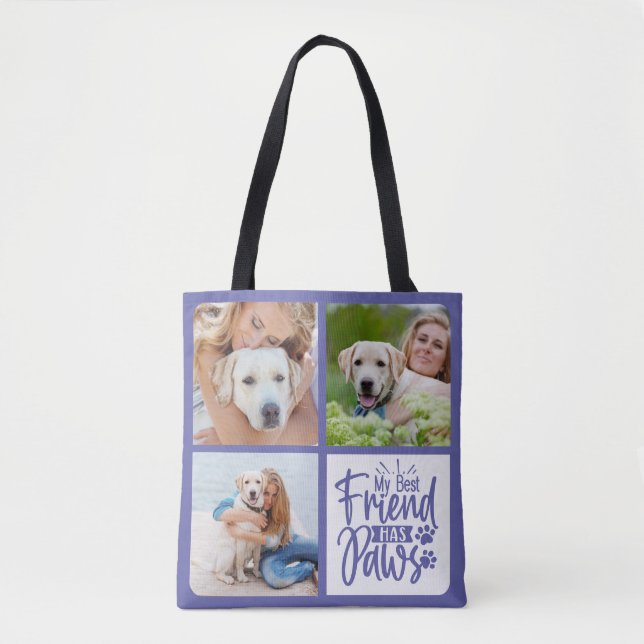 Best Friend hat Paws Pet Foto Hund Lover Tasche (Vorderseite)