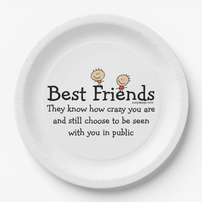 Best Friend kennt Niedlich Pappteller (Vorderseite)