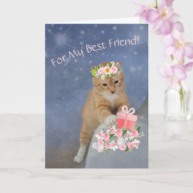 Best Friend Kitten Geburtstag Karte (Orchidee)