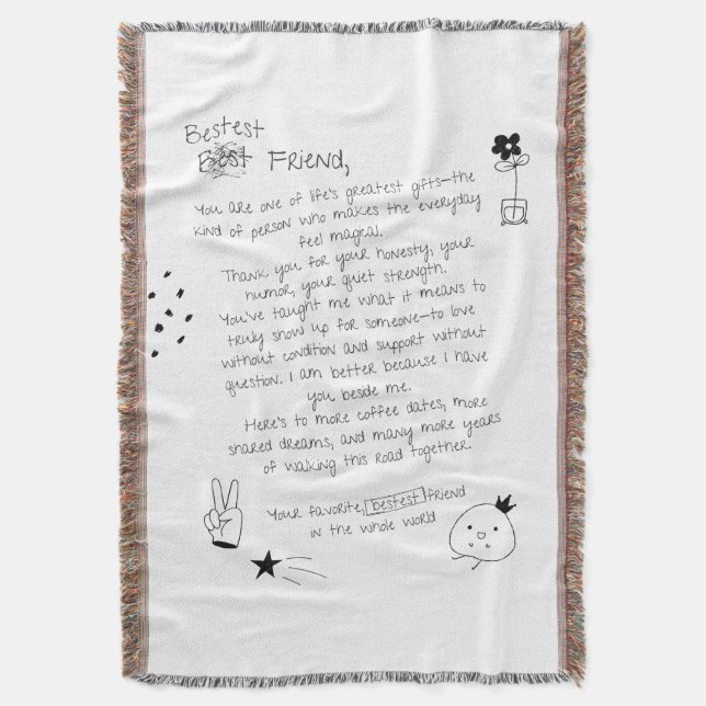 Best Friend Letter Decke (Vorderseite Vertikal)