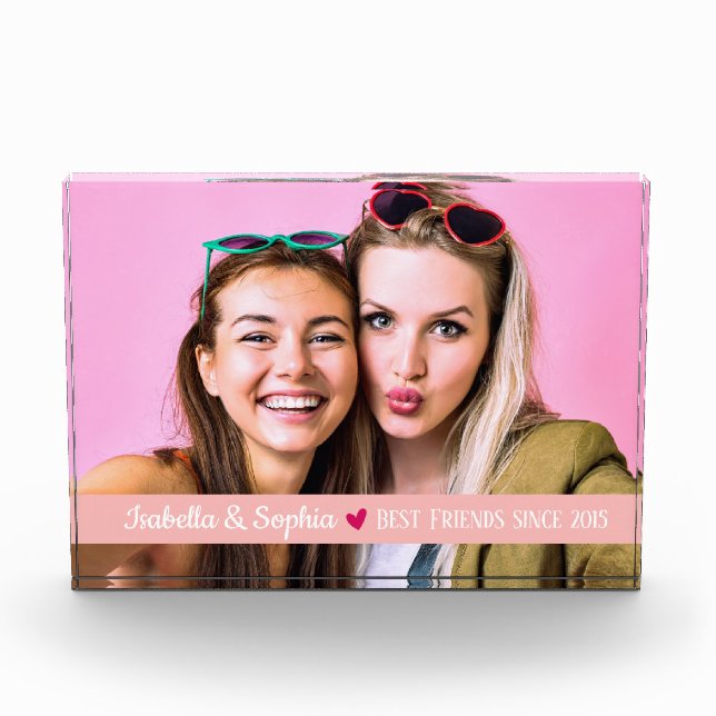 Best Friend Moderne BESTE FREUNDIN von Fotovorlage Fotoblock (Vorderseite)