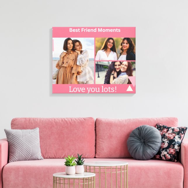 Best Friend Moments Photo Collage – Personalized  Leinwanddruck (Insitu (Wohnzimmer))