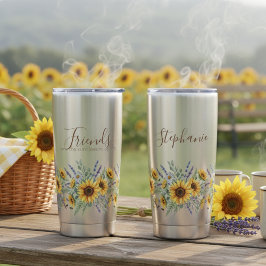 Best Friend Mug Sunflower Border Thermobecher