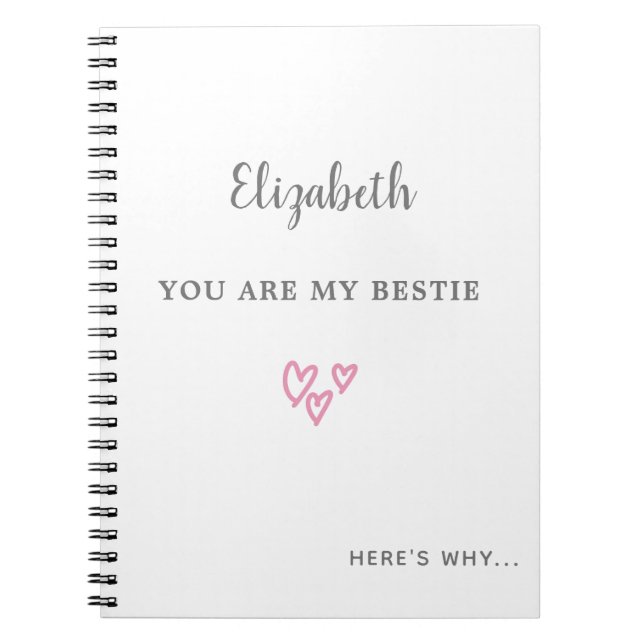 Best Friend Personalisiert BESTE FREUNDIN Scrapboo Notizblock (Vorderseite)