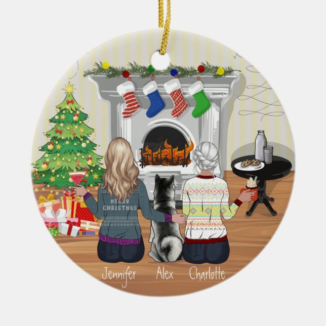 Best Friend Portrait - Personalisiertes Weihnachts Keramik Ornament (Vorne)