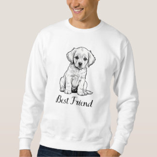 Best Friend Puppy Sketch - Adorable Dog Art Sweatshirt