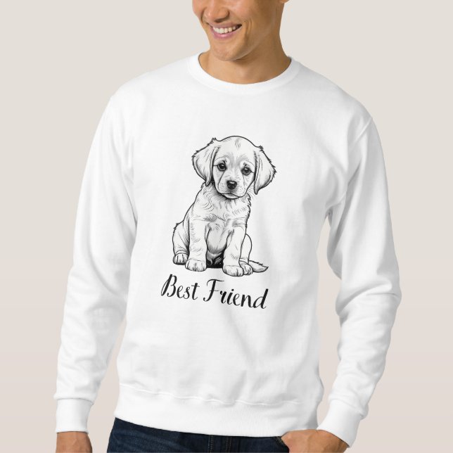 Best Friend Puppy Sketch - Adorable Dog Art Sweatshirt (Vorderseite)