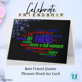 Best Friend Quotes Phrasen Word Art Card Karte